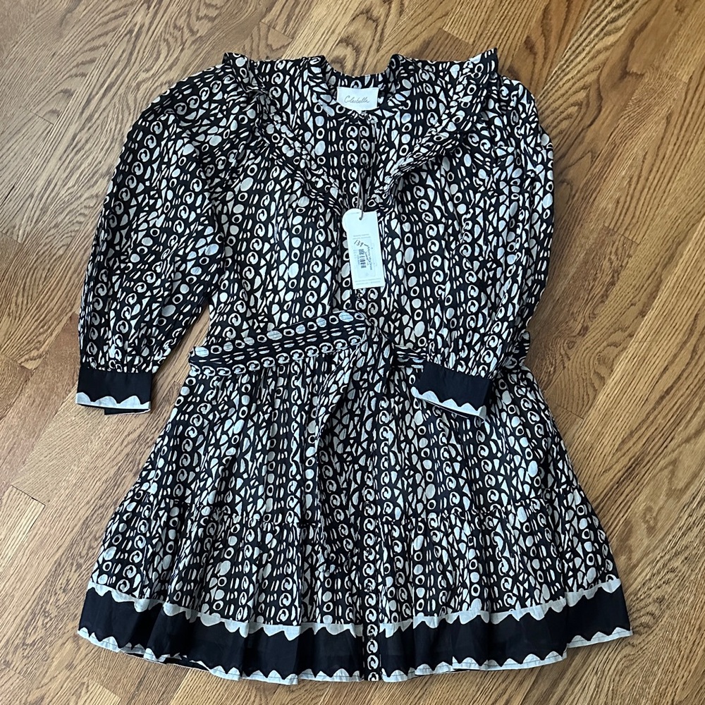 Cleobella Black and Cream Mini Dress